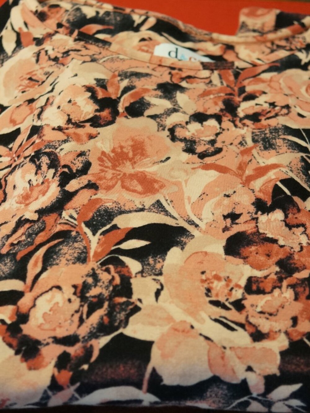 Denim & Co Blush Pink Printed Floral Perfect Jersey Long Sleeve Top